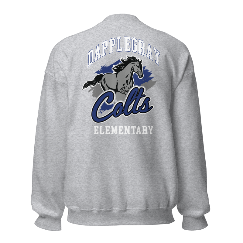 Youth Dapplegray Colts on Athletic Heather Crewneck Sweatshirt