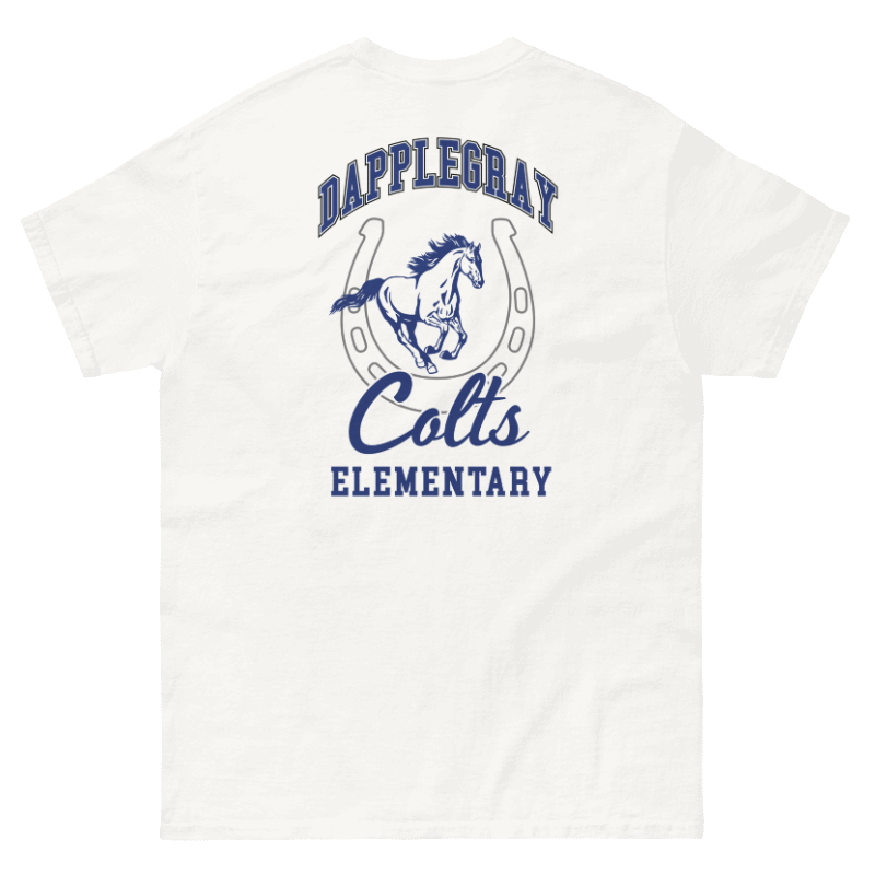 Dapplegray Colts Horseshoe on White short sleeve shirt