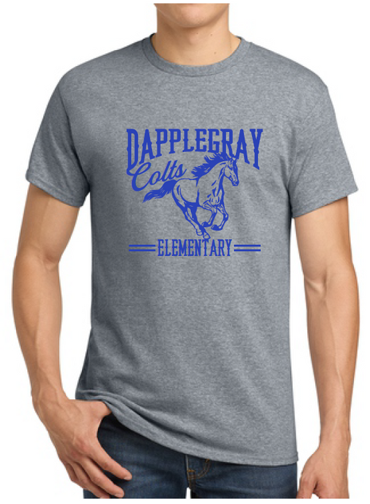 Dapplegray Colts Blue on Athletic Heather short sleeve shirt