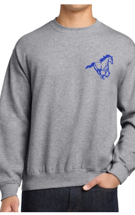 Dapplegray Colts Blue on Athletic Heather Crewneck Sweatshirt