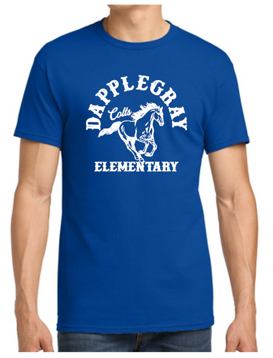 Dapplegray Colts White on Royal Blue short sleeve shirt