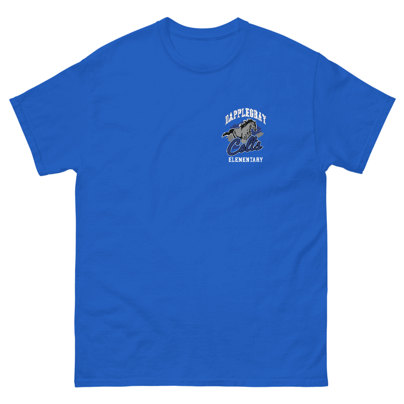 Youth Dapplegray Colts on Royal Blue short sleeve shirt
