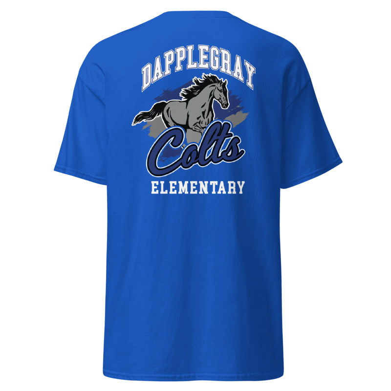 Youth Dapplegray Colts on Royal Blue short sleeve shirt