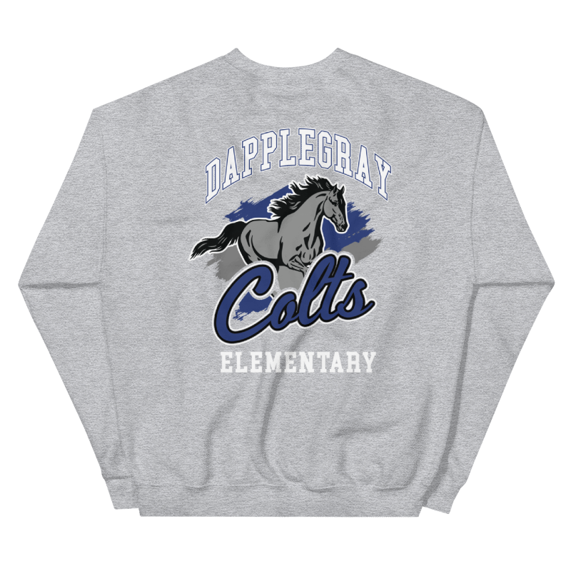 Youth Dapplegray Colts on Athletic Heather Crewneck Sweatshirt
