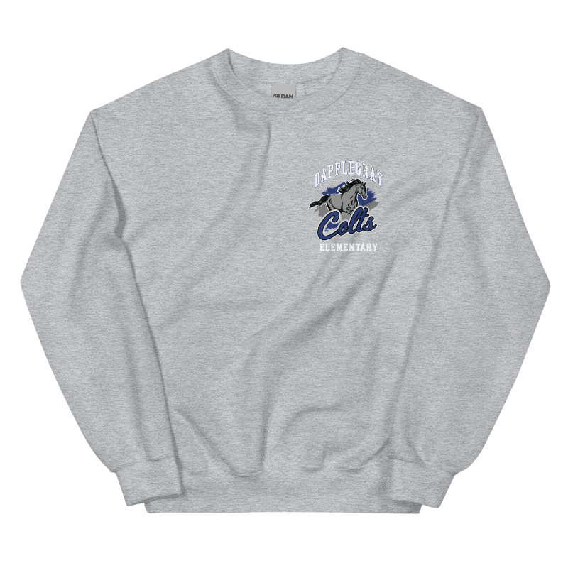 Youth Dapplegray Colts on Athletic Heather Crewneck Sweatshirt