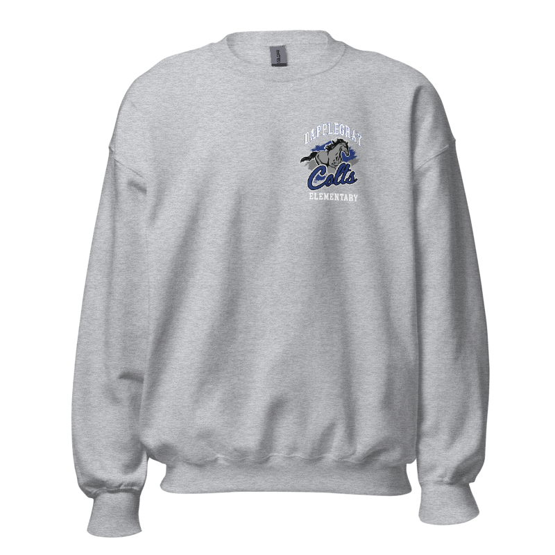 Youth Dapplegray Colts on Athletic Heather Crewneck Sweatshirt