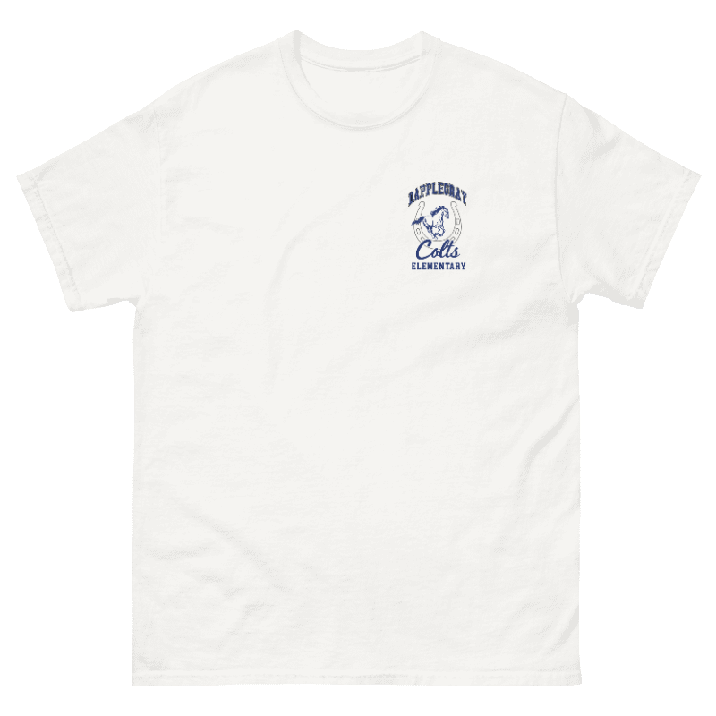 Dapplegray Colts Horseshoe on White short sleeve shirt