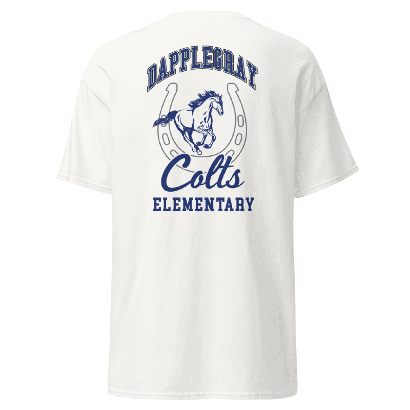 Dapplegray Colts Horseshoe on White short sleeve shirt